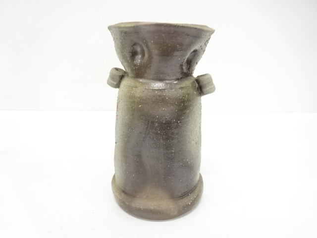  備前焼　清水賢司造　花入